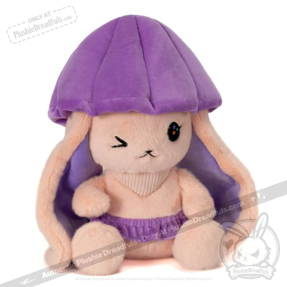 Mushroom Rabbit - Lilac Bonnet - Plush Stuffed Animal - миниатюра 6