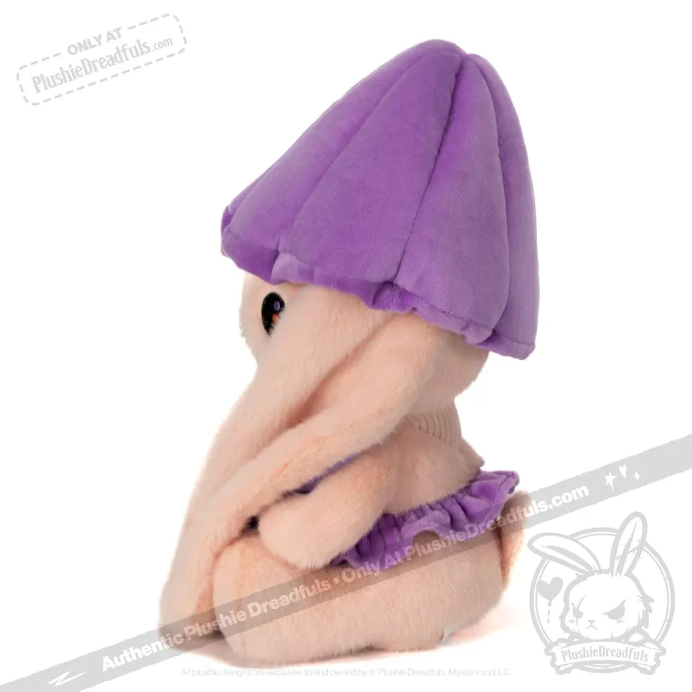 Mushroom Rabbit - Lilac Bonnet - Plush Stuffed Animal - миниатюра 7