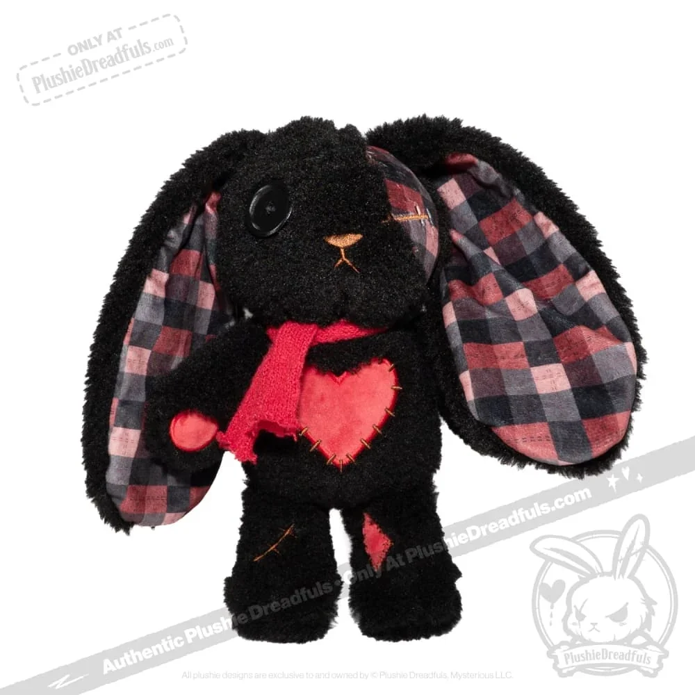 Black Plaid Love Rabbit - Plush Stuffed Animal - миниатюра 2