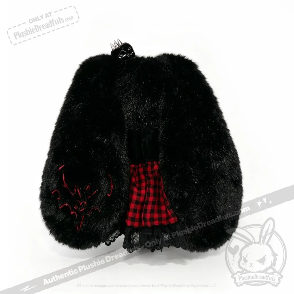 Autism Spectrum Rabbit Goth Edition - Plush Rabbit Stuffed Animal - миниатюра 3
