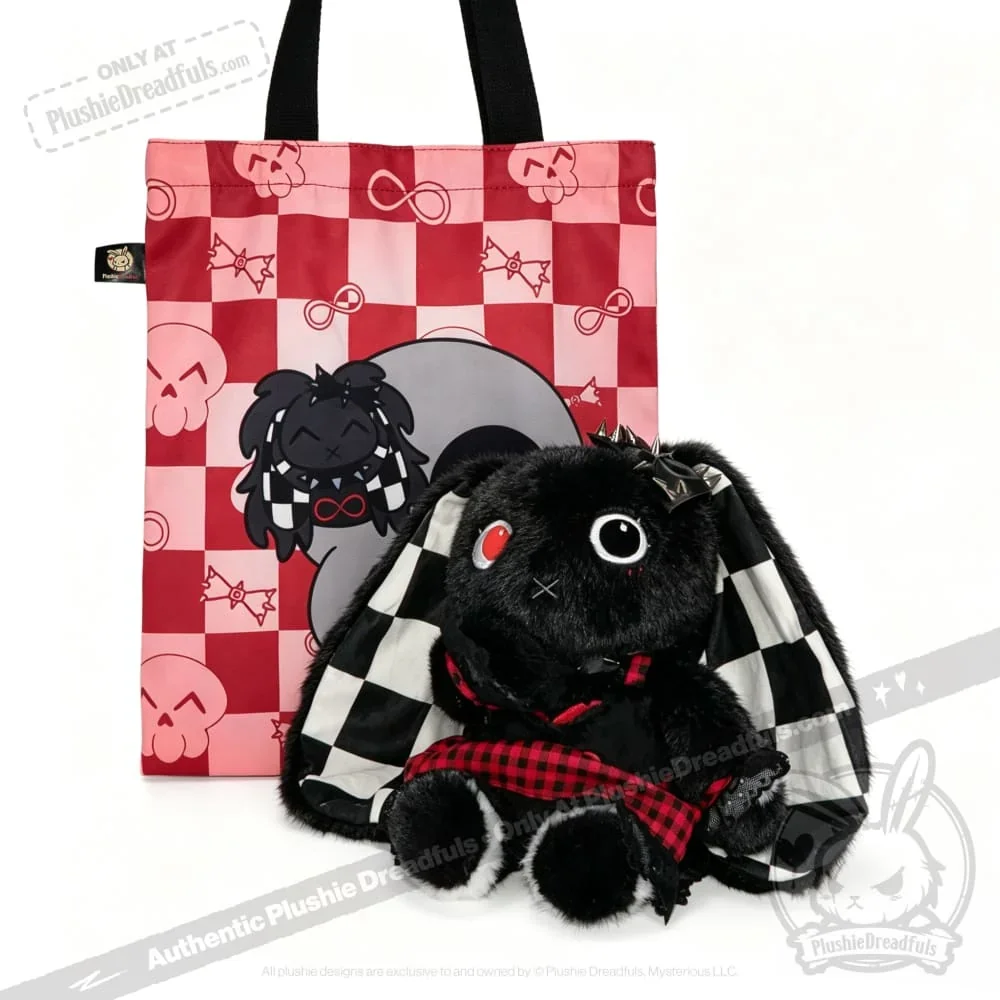 Autism Spectrum Rabbit Goth Edition - Plush Rabbit Stuffed Animal - миниатюра 5