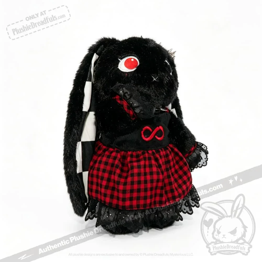 Autism Spectrum Rabbit Goth Edition - Plush Rabbit Stuffed Animal - миниатюра 7