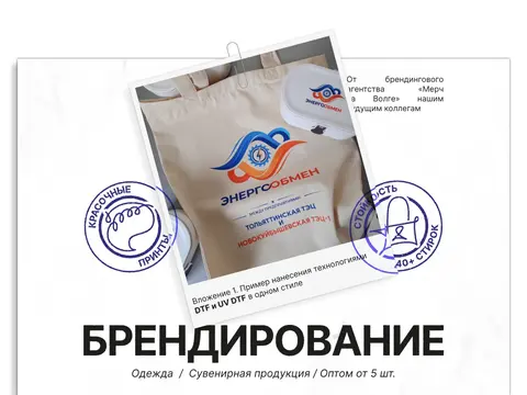 Брендирование одежды/сувенирной продукции с логотипами и принтами оптом в Самарской области