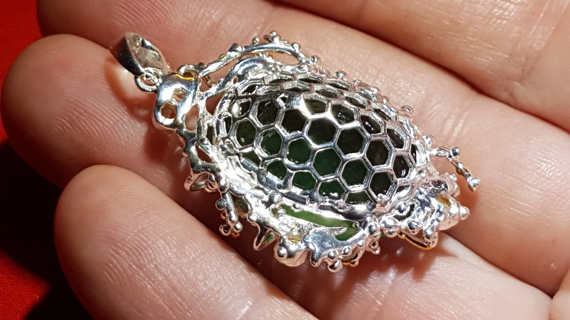 Кулон с природными Флюоритом и Турмалинами - миниатюра 7