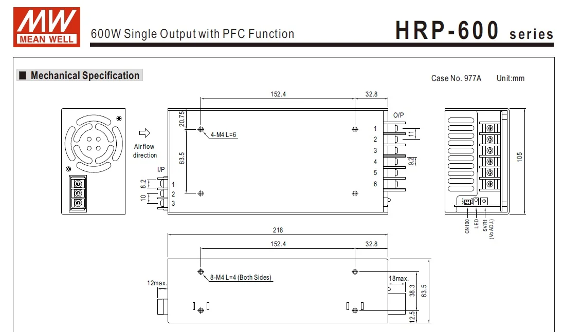Блоки питания Mean Well HRP-600-48, 39-59 вольт - миниатюра 5