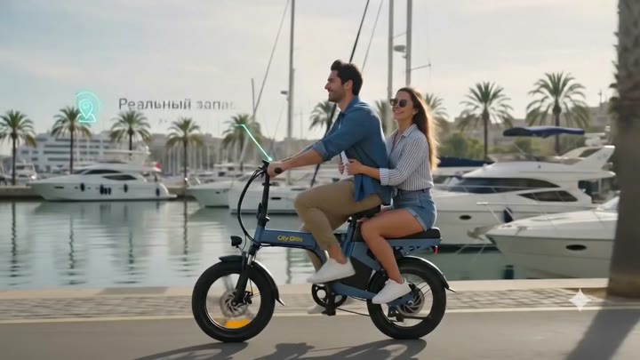 Складной смарт-электровелосипед CityGlide (48V, 400W) - видео 6