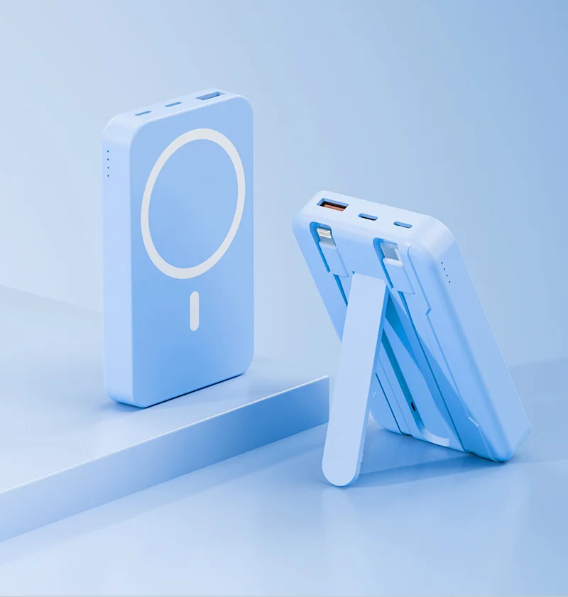Внешний аккумулятор Magnetic Wireless Power Bank 10000mAh, голубой - изображение 1