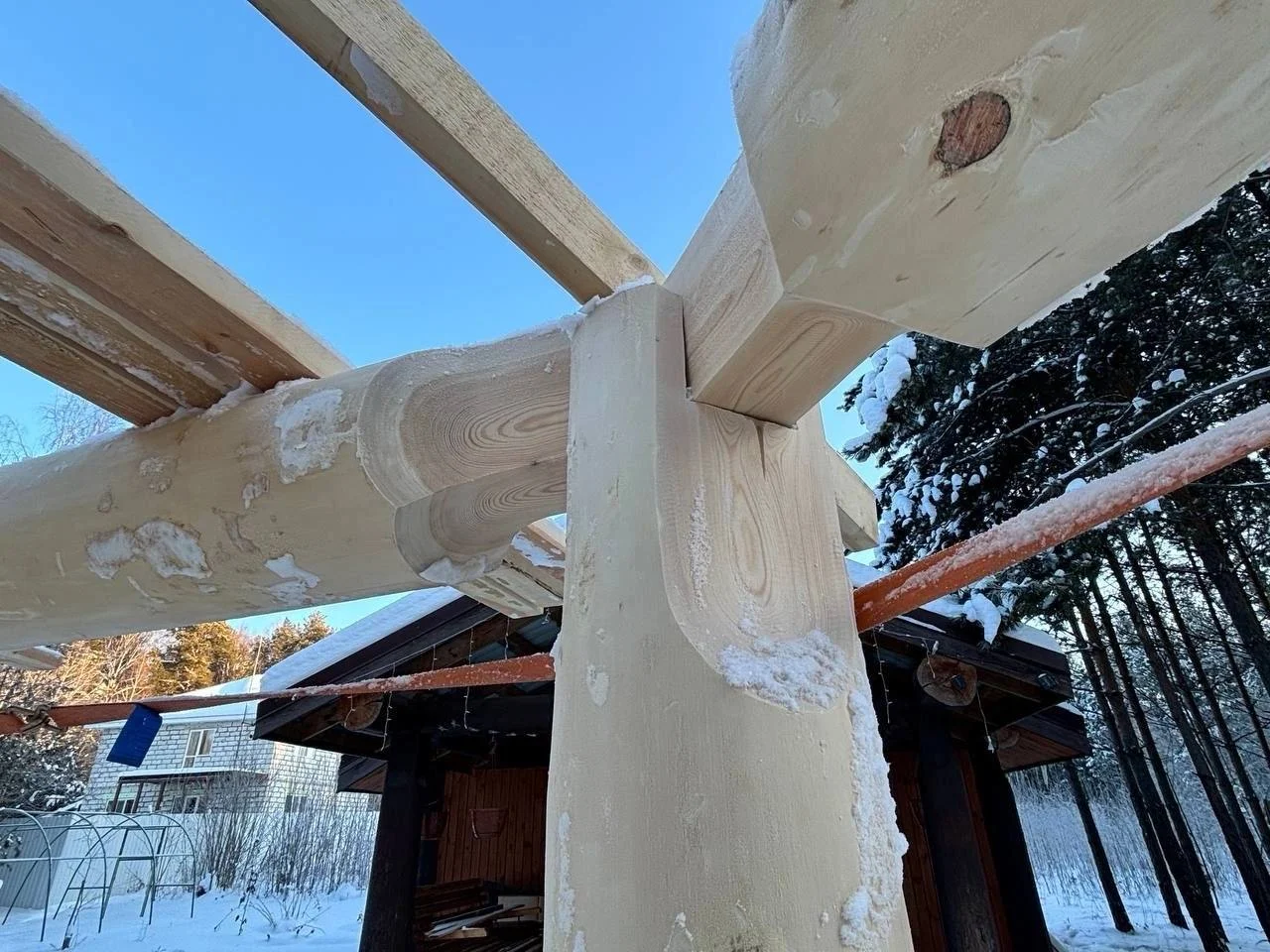 Восьмигранная беседка в стиле Post and Beam 5м - миниатюра 5