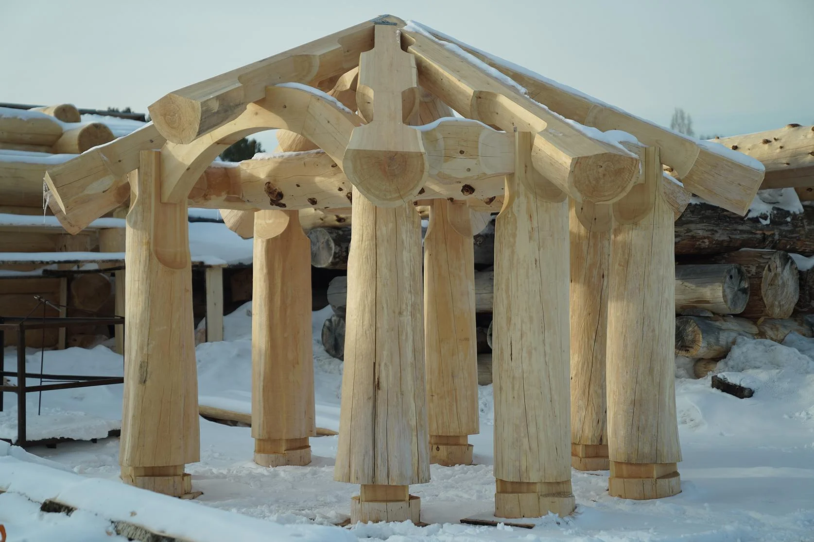 Восьмигранная беседка в стиле Post and Beam 5м - миниатюра 6