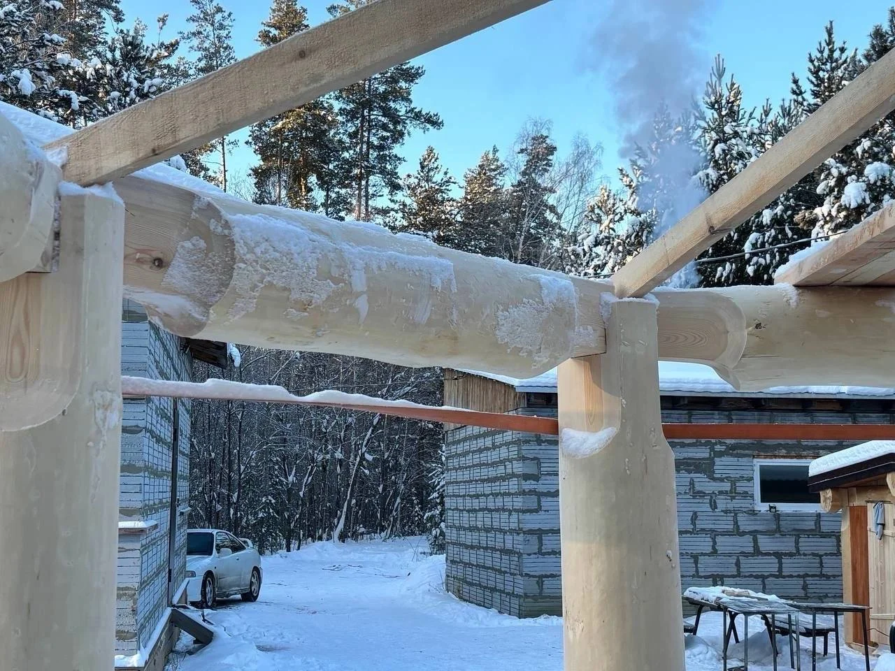 Восьмигранная беседка в стиле Post and Beam 5м - миниатюра 7