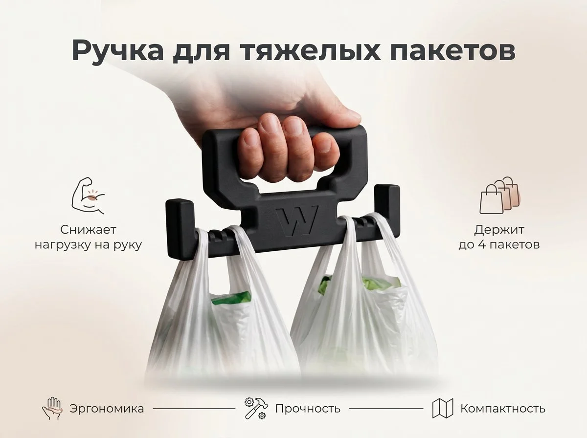 Ручка для пакетов | Держатель для пакетов и сумок - изображение 1