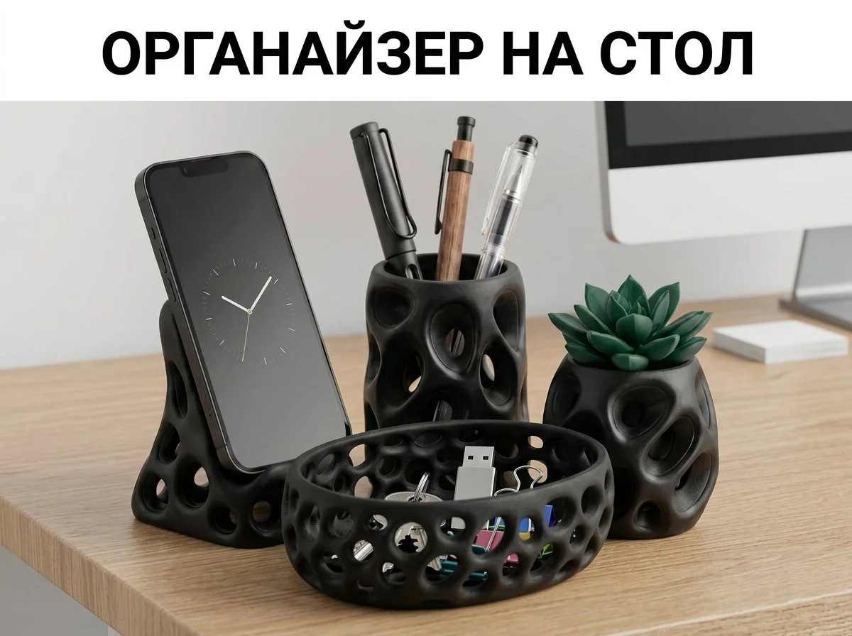 Органайзер настольный набор 4 в 1 для рабочего стола - изображение 1