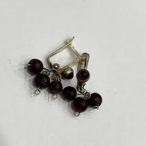 Серебряные серьги с гранатами (Винтаж)