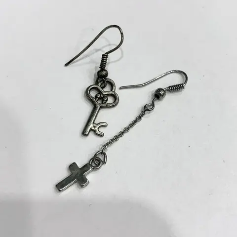 Серьги «Ключик» и «Крестик»