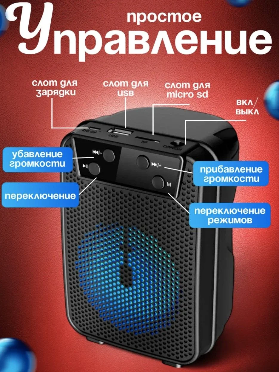 Многофункциональная колонка (Bluetooth/USB/FM/SD) - миниатюра 9