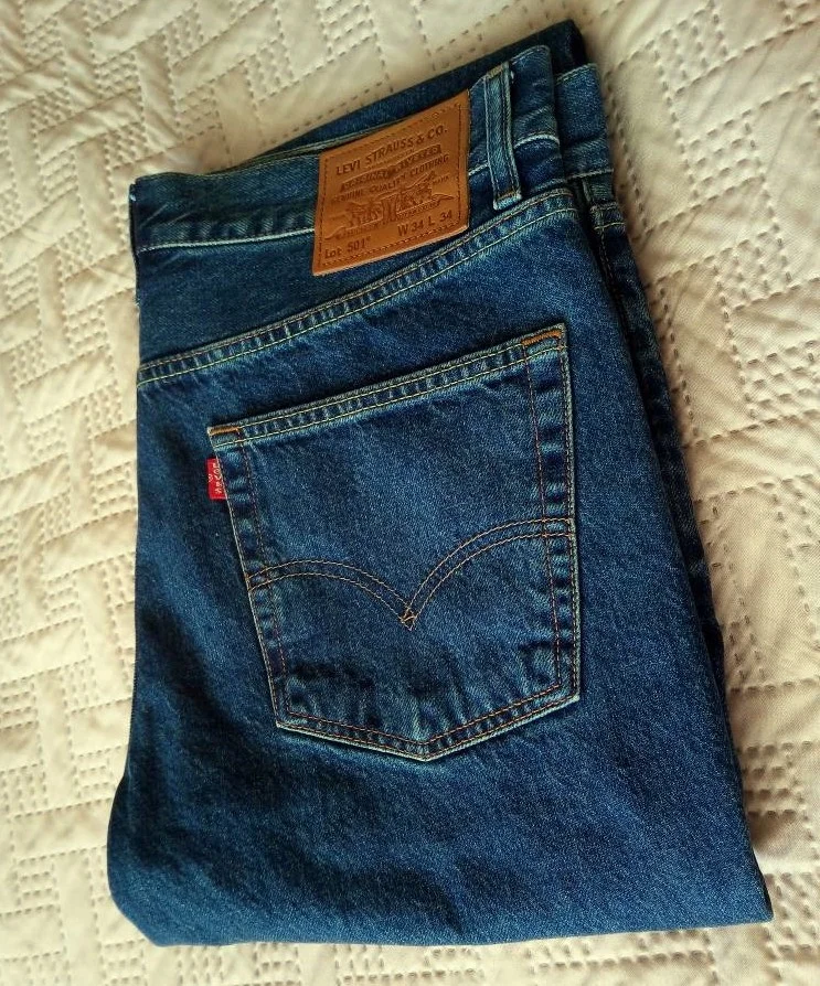 Джинсы Levis 501 хлопок 100% р.34/32 новые - миниатюра 3