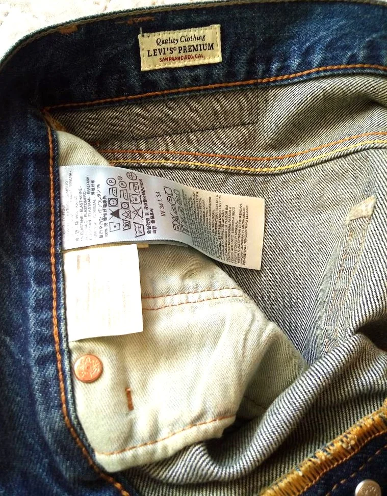 Джинсы Levis 501 хлопок 100% р.34/32 новые - миниатюра 7
