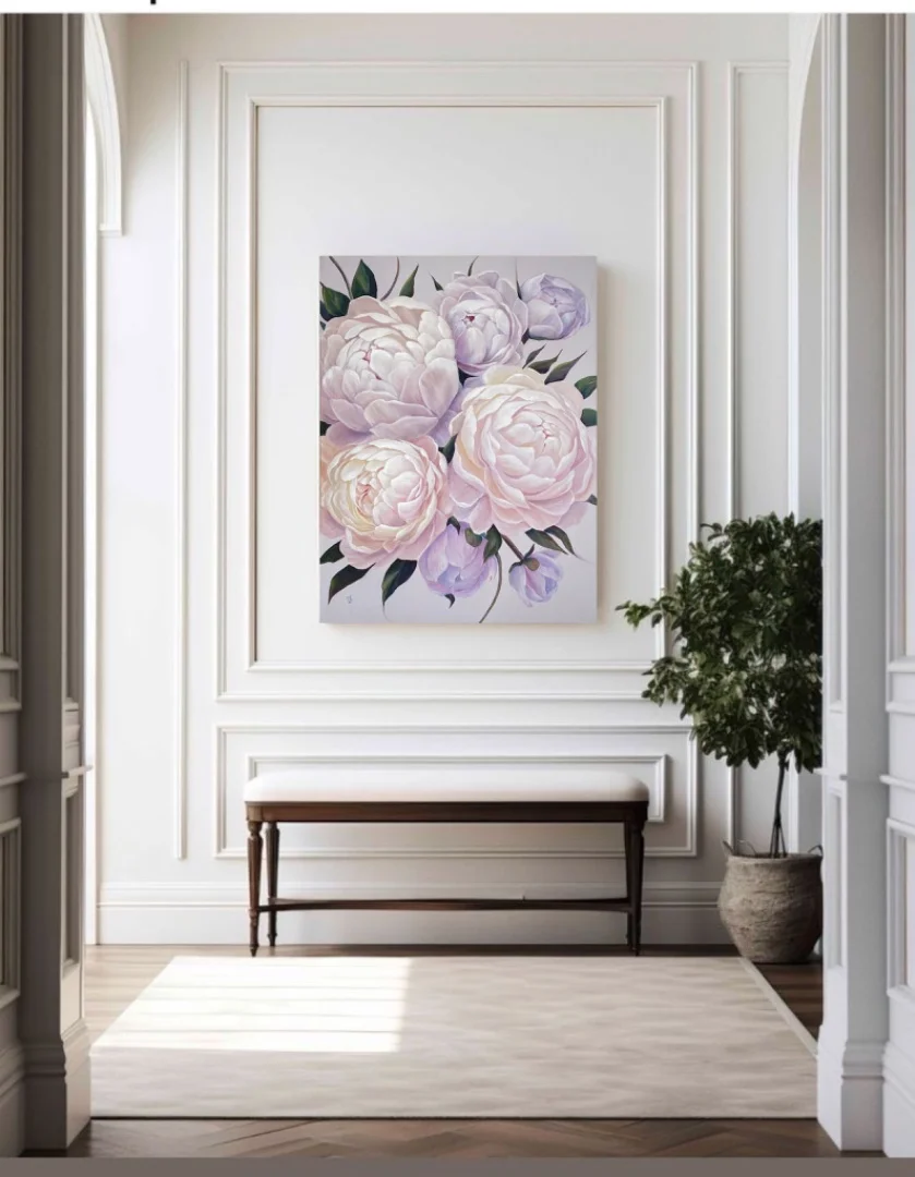 Картина с пионами - миниатюра 2