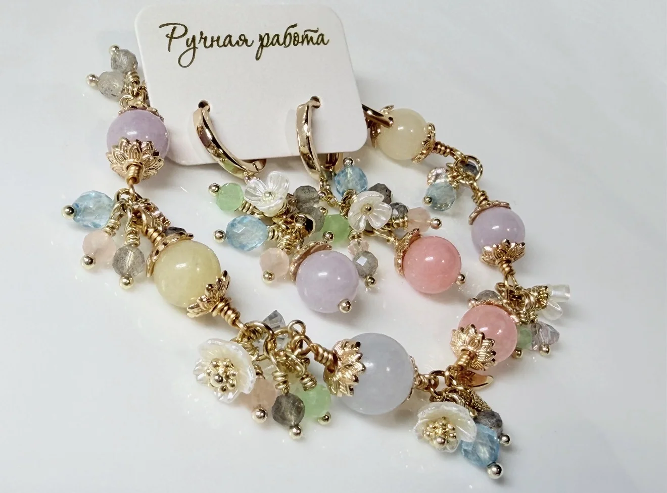 Серьги из натуральных камней. Ручная работа - миниатюра 3