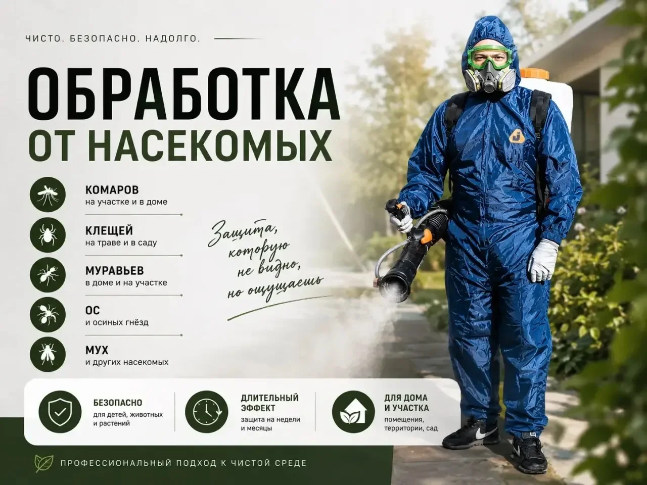 Обработка участка от комаров клещей муравьев мух ос - изображение 1