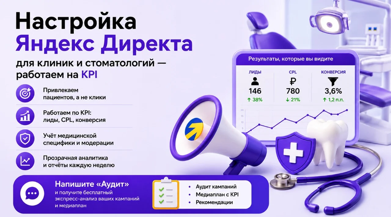 Маркетинговое агентство по цене 1 штатного сотрудника: настройка контекстной рекламы для клиник - изображение 1