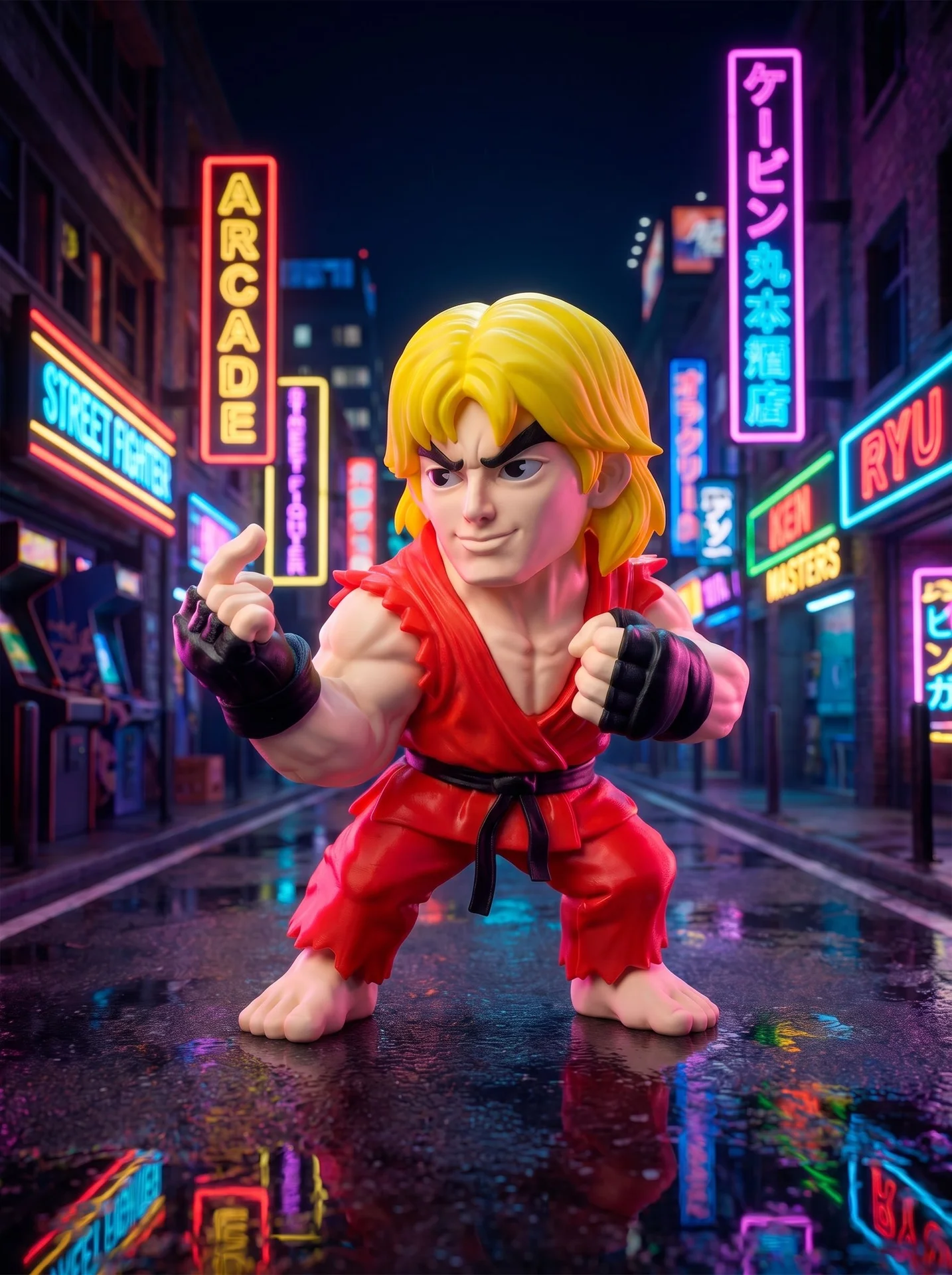 Фигурка чиби Кен Мастерс из Street fighter - миниатюра 2