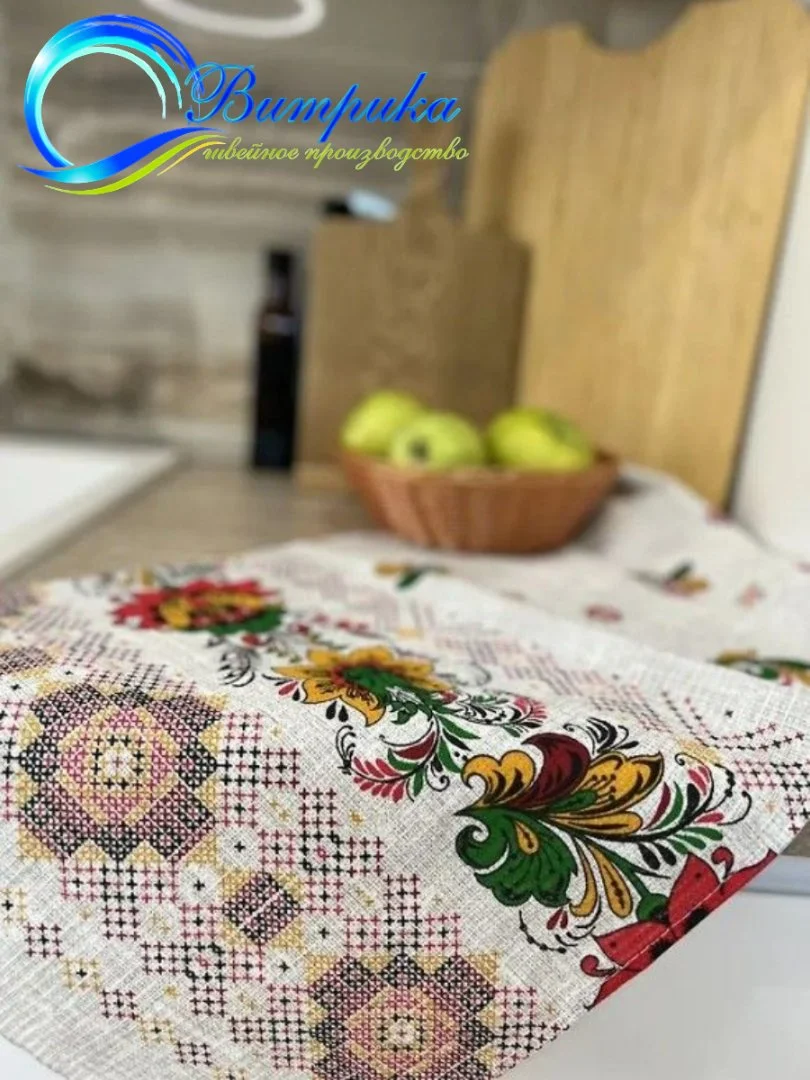 Подарок к любому празднику! Рушник 150х40 100% хлопок (рогожка) - миниатюра 6