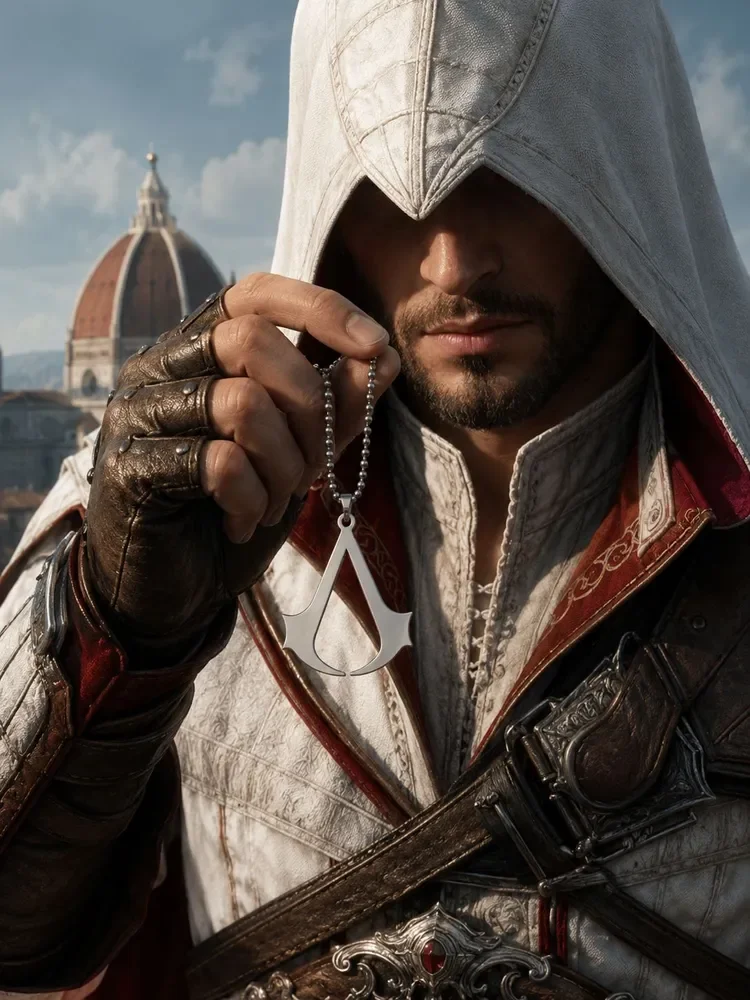 Подвеска-кулон из игры Assassin's Creed Ассасин Крид из нержавеющей стали с цепочкой 60 см. - миниатюра 2