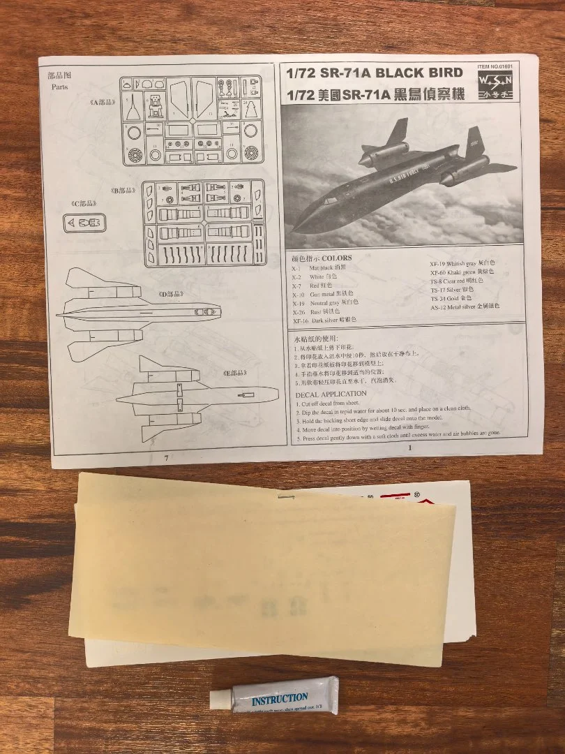 Сборная модель самолёта SR-71 1/72 WSN - миниатюра 6