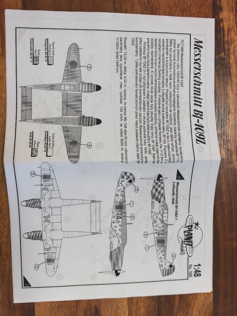 Сборная модель самолёта Bf-109 Z 1/48 Planet models - миниатюра 4