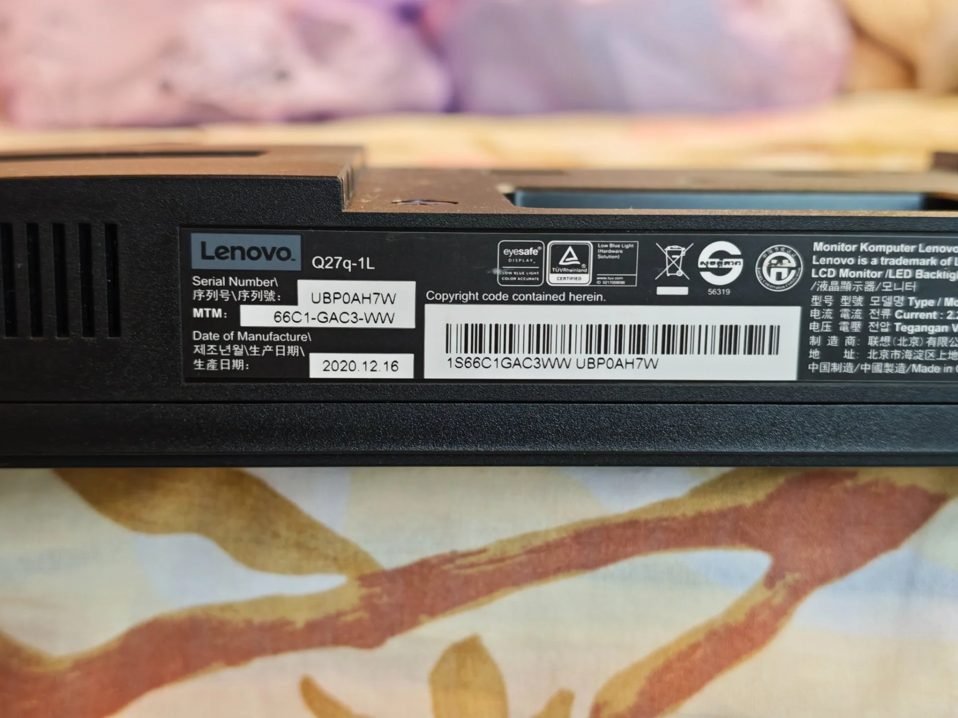 Монитор Lenovo 27" IPS, 75 Гц - миниатюра 5