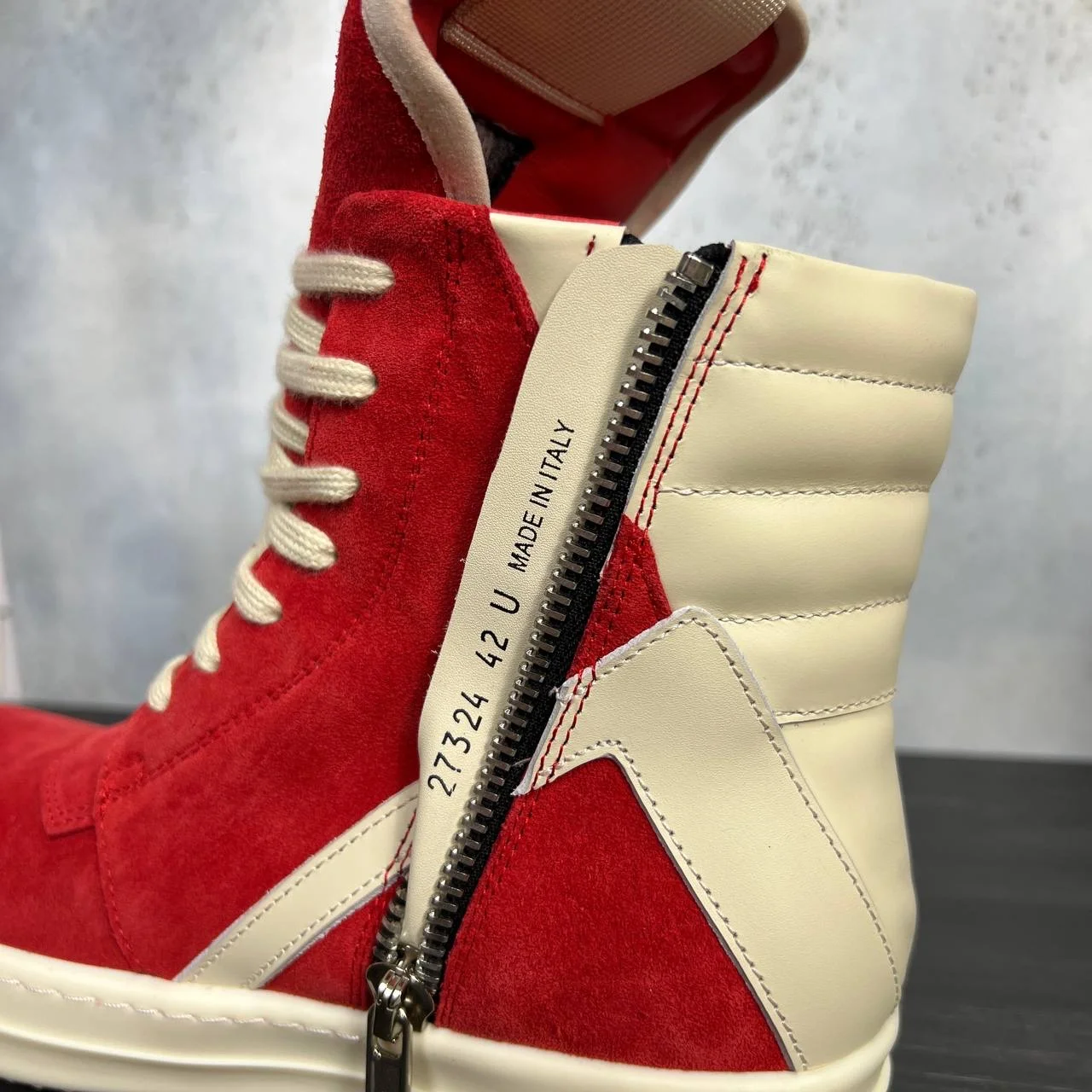 Rick Owens geobasket red suede 41-46 IT - миниатюра 7