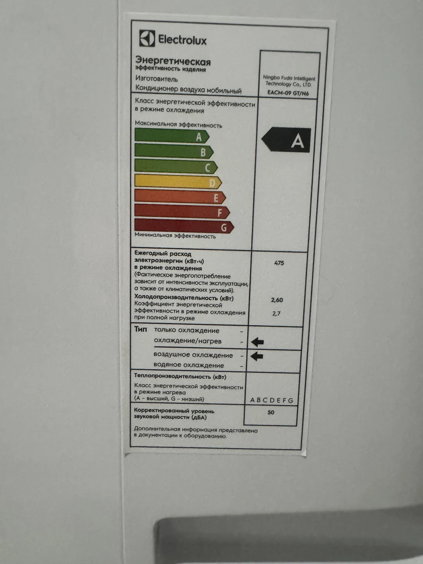 Кондиционер мобильный Electrolux EACM-09 GT/N6 - миниатюра 3
