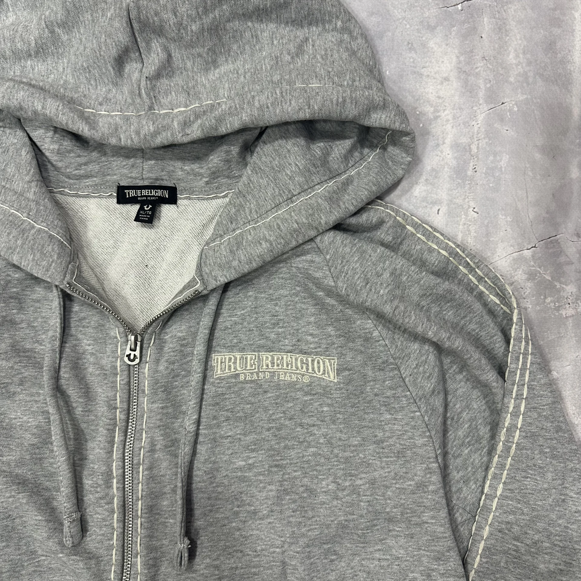 Зип Худи True Religion Серая - миниатюра 2