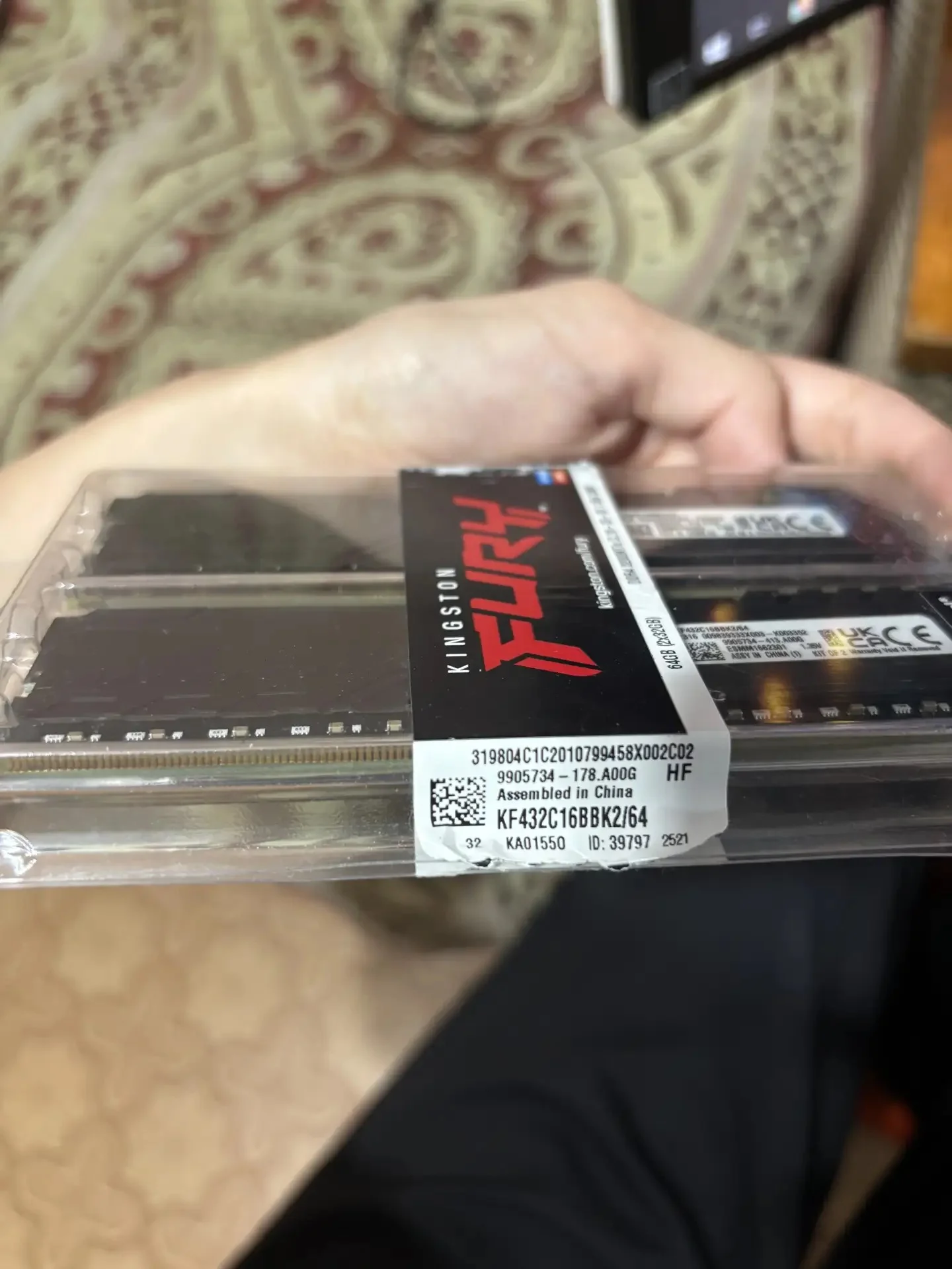 Оперативная память Kingston FURY Beast Black [KF432C16BBK2/64] 64 ГБ - миниатюра 3