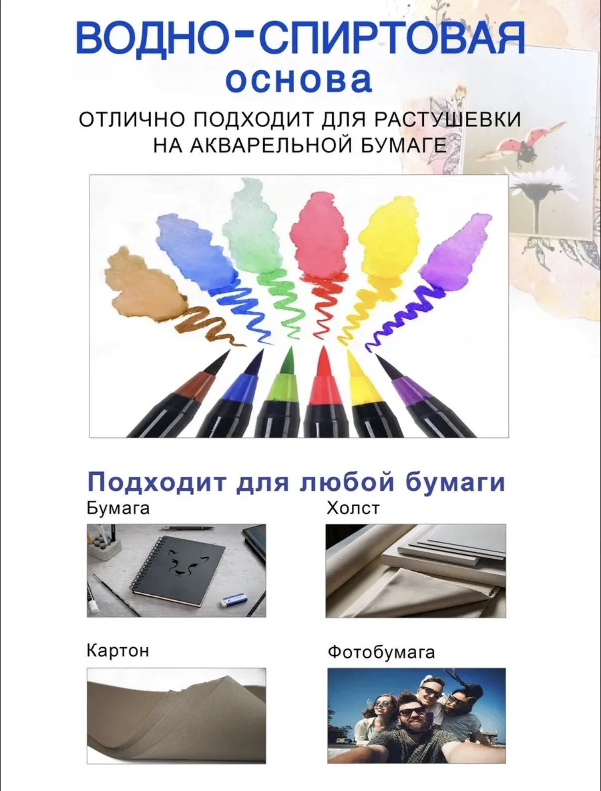 Маркеры акварельные 60 цветов - миниатюра 4
