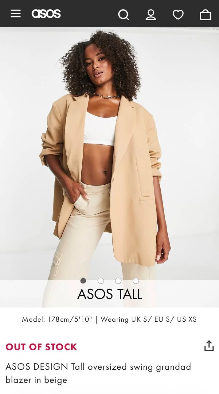 Пиджак ASOS Design Tall женский - миниатюра 2