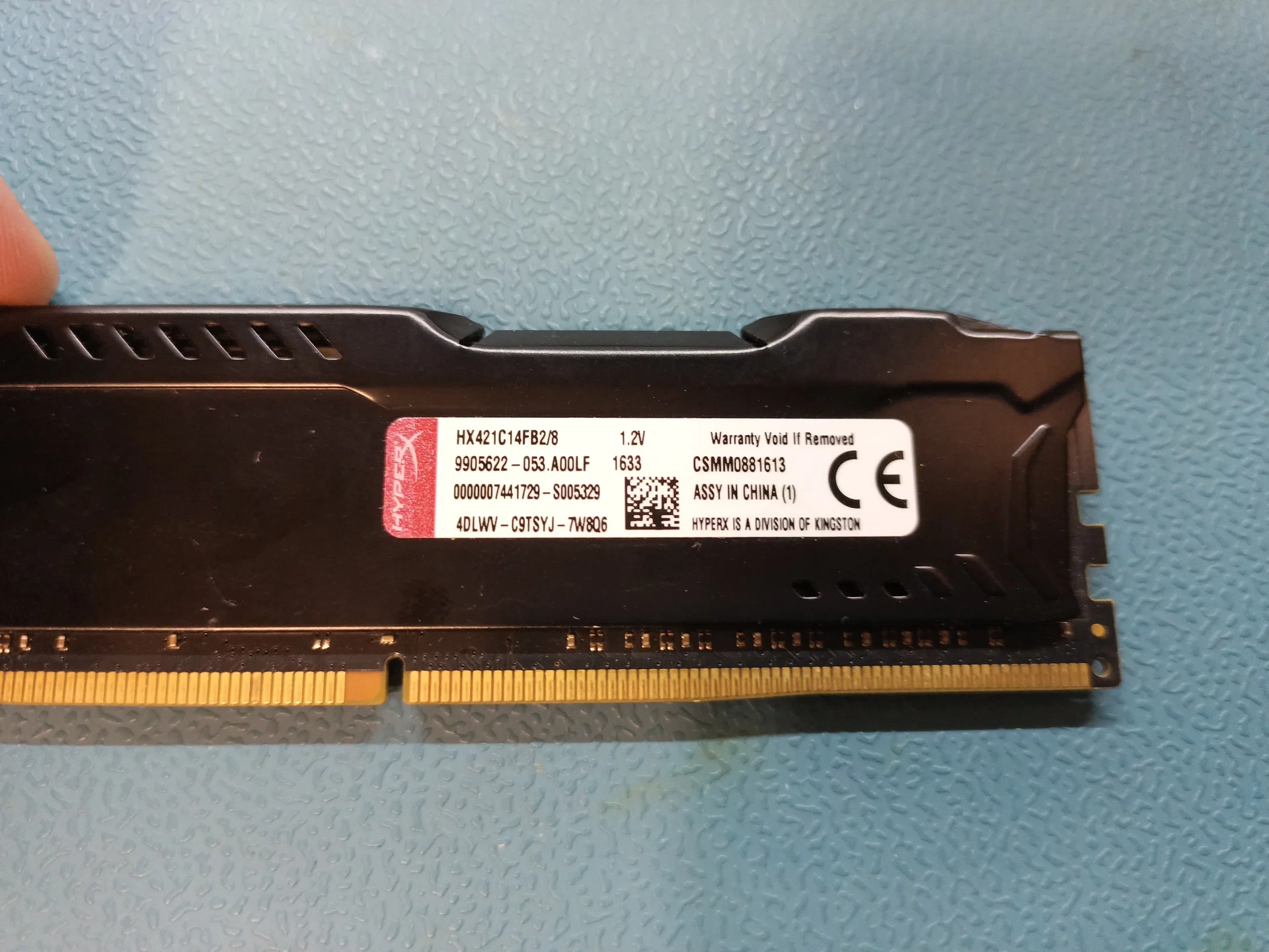 Оперативная память ddr4 8гб Kingston HyperX Fury Black 2133MHz