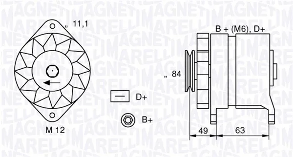 Генератор 063321044010 MAGNETI MARELLI оригинал - изображение 1