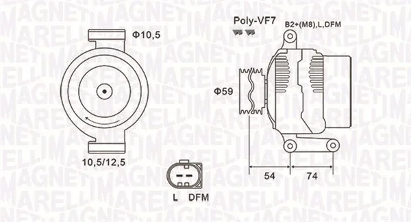 Генератор 063731922010 MAGNETI MARELLI оригинал - изображение 1