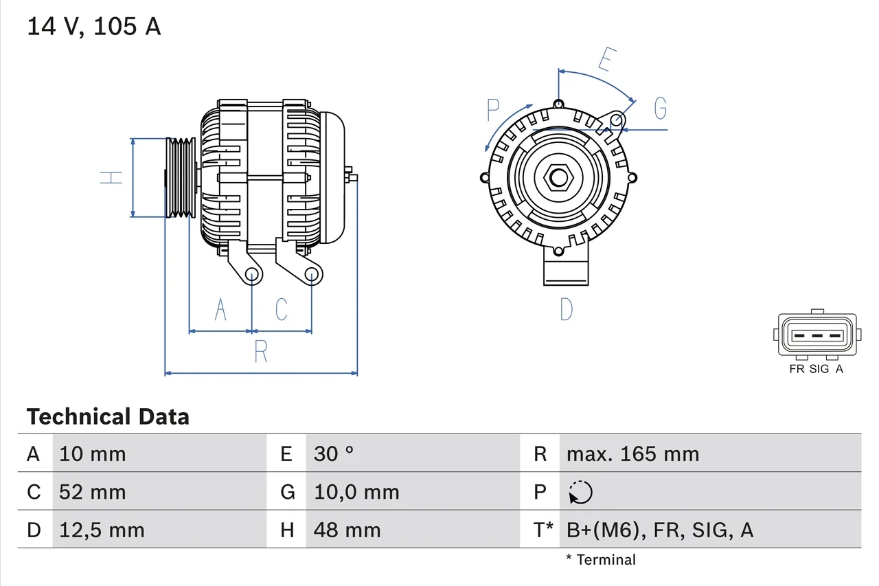 Генератор 0986080440 BOSCH оригинал - изображение 1