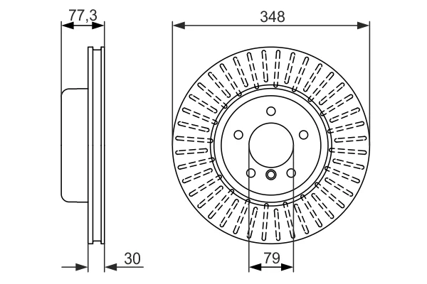 Тормозной диск 0986479584 BOSCH оригинал - миниатюра 4
