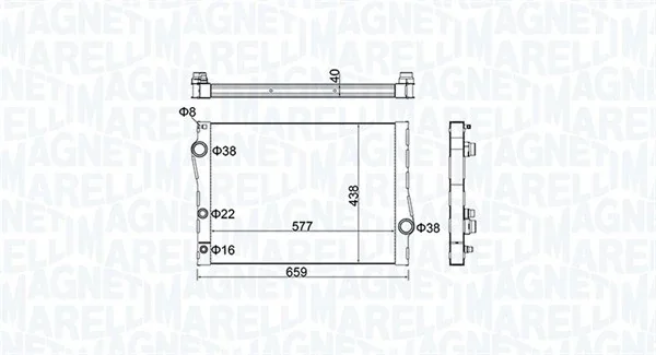 Радиатор, охлаждение двигателя 350213163500 MAGNETI MARELLI - изображение 1