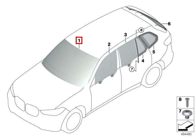 Стекло лобовое (датч.дожд/осв./запот) 51317440762 BMW - изображение 1