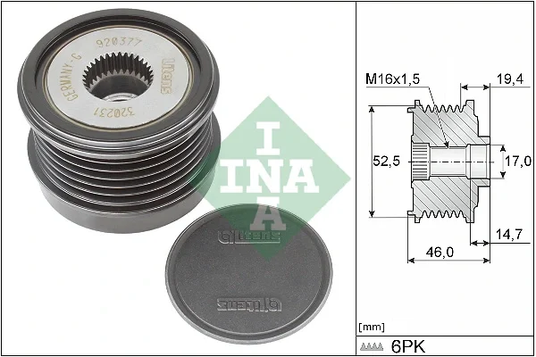 Механизм свободного хода генератора 535037310 Schaeffler INA - изображение 1