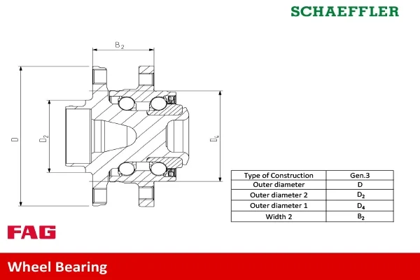 Комплект подшипника ступицы колеса 713645200 Schaeffler FAG - миниатюра 2
