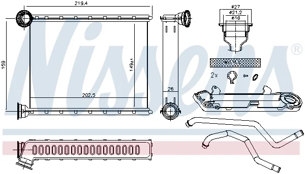 Теплообменник, отопление салона ** first fit ** 72067 NISSENS - миниатюра 6