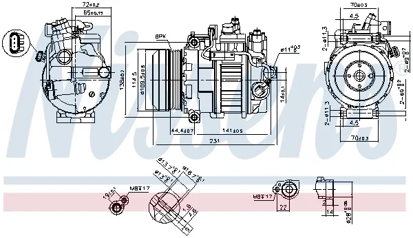 Компрессор, кондиционер ** first fit ** 890552 NISSENS - миниатюра 6