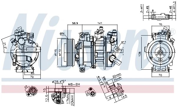 Компрессор, кондиционер ** first fit ** 890602 NISSENS - миниатюра 6