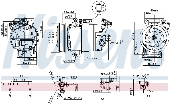Компрессор, кондиционер ** first fit ** 89608 NISSENS - миниатюра 6